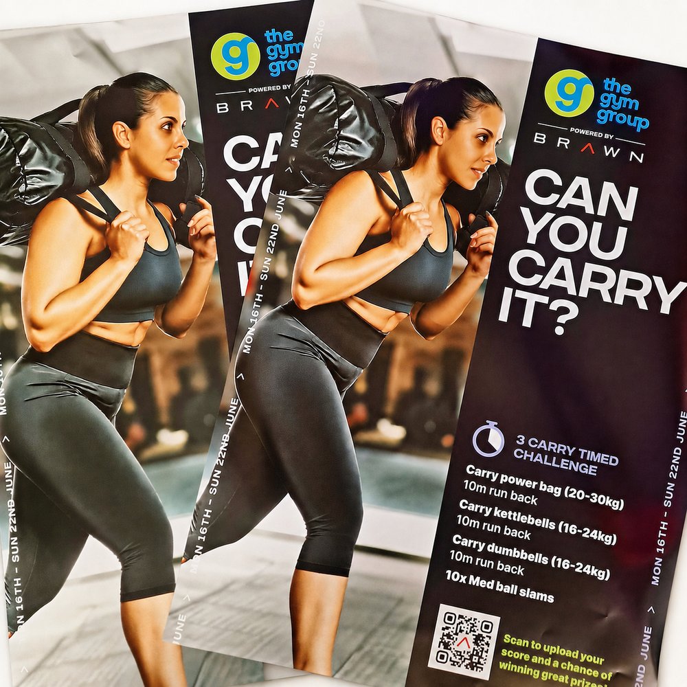 Gym challenge posters printed by Vivid Design & Print Co in Stafford