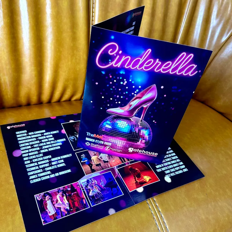 Cinderella programme cover surrounded by matching theatre print