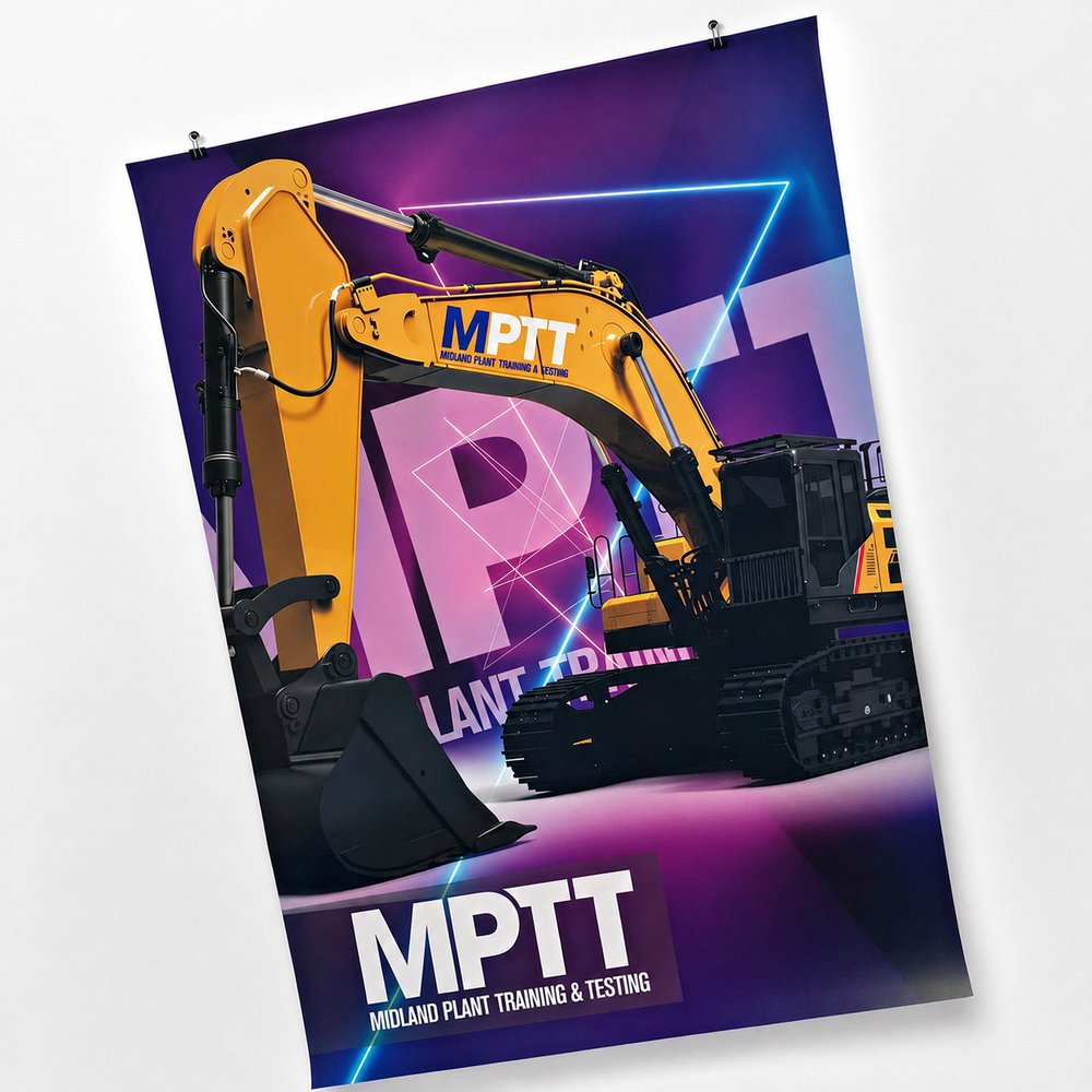 Large-format MPTT promotional poster printed by Vivid Design & Print Co in Stafford